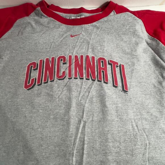 Nike Team Cincinnati Reds XXL Gray/Red Baseball Crew Pullover Sports T-Shirt - Picture 9 of 14